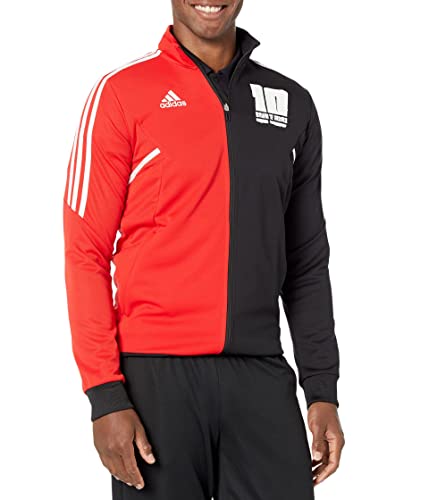 adidas Men's Standard Messi Track Jacket, Black/Vivid Red
